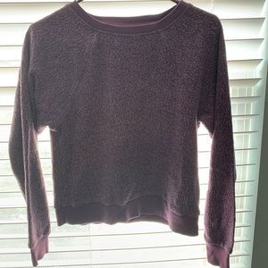 purple soft fuzzy cropped sweater